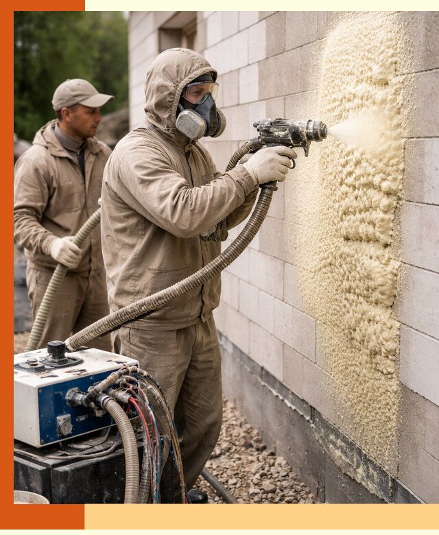 Утепление дома из газобетона ППУ в Череповце — надежная теплоизоляция