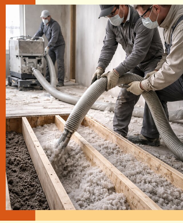 Заполнение полостей межэтажного перекрытия в Череповце эффективно и герметично