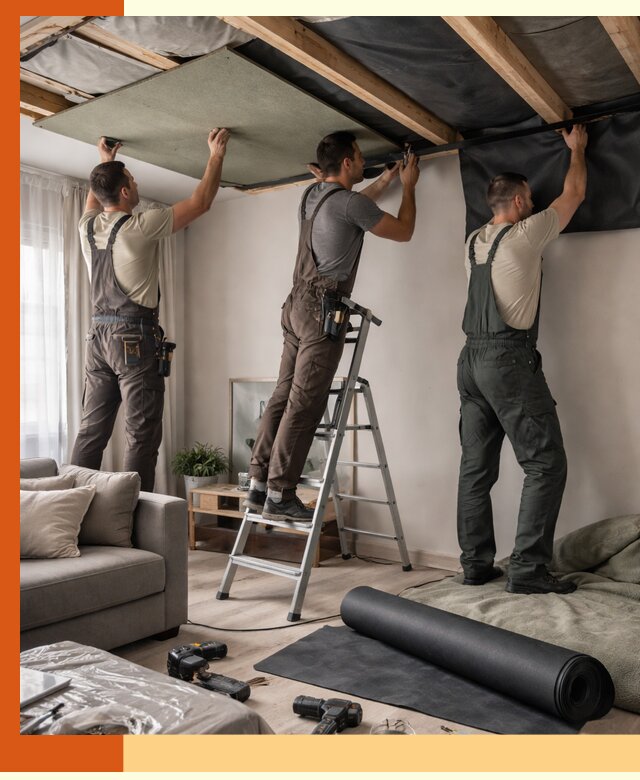 Шумоизоляция потолка в Череповце — профессиональное устранение шумов